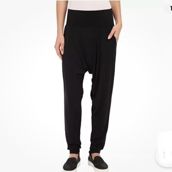 Bench Pants - JG BENCH Harem Pants Black Large Wide Waistband Tapered Leg L Boho Pant